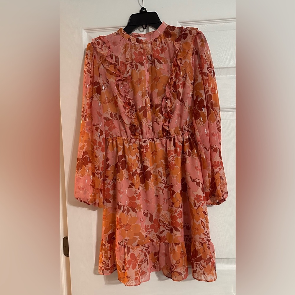 Women’s Lc Lauren Conrad Ruffle Mini Floral Dress - Size M